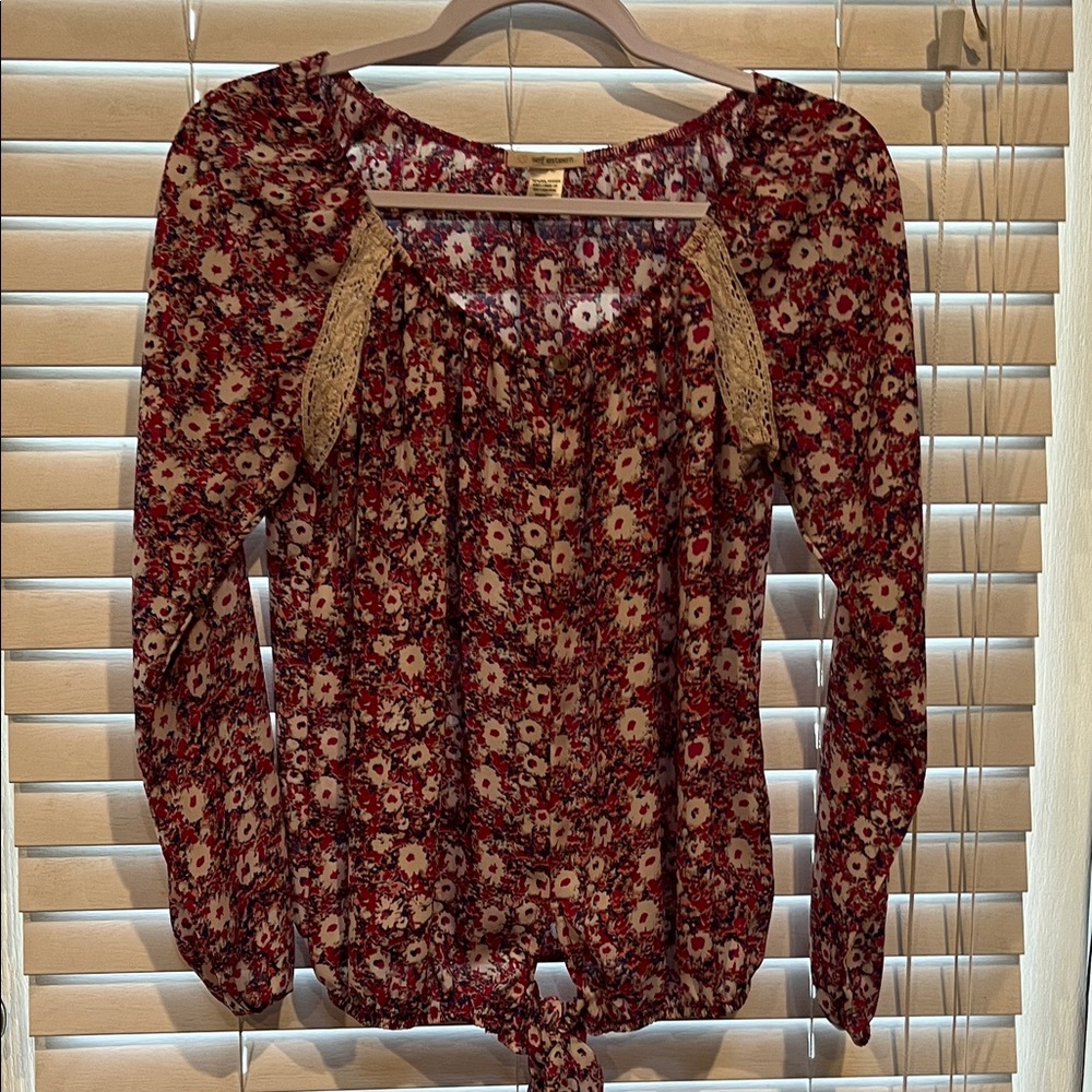 Self Esteem Red Floral Blouse